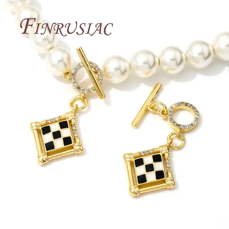 18K Gold Plated OT Toggle Clasp – Brass Zircon Jewelry Findings