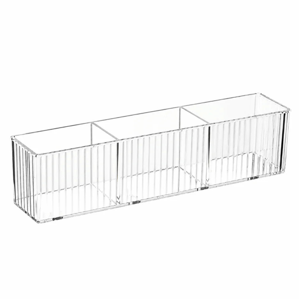 Wall-Mounted Acrylic Pen & Marker Organizer – 3 Compartments