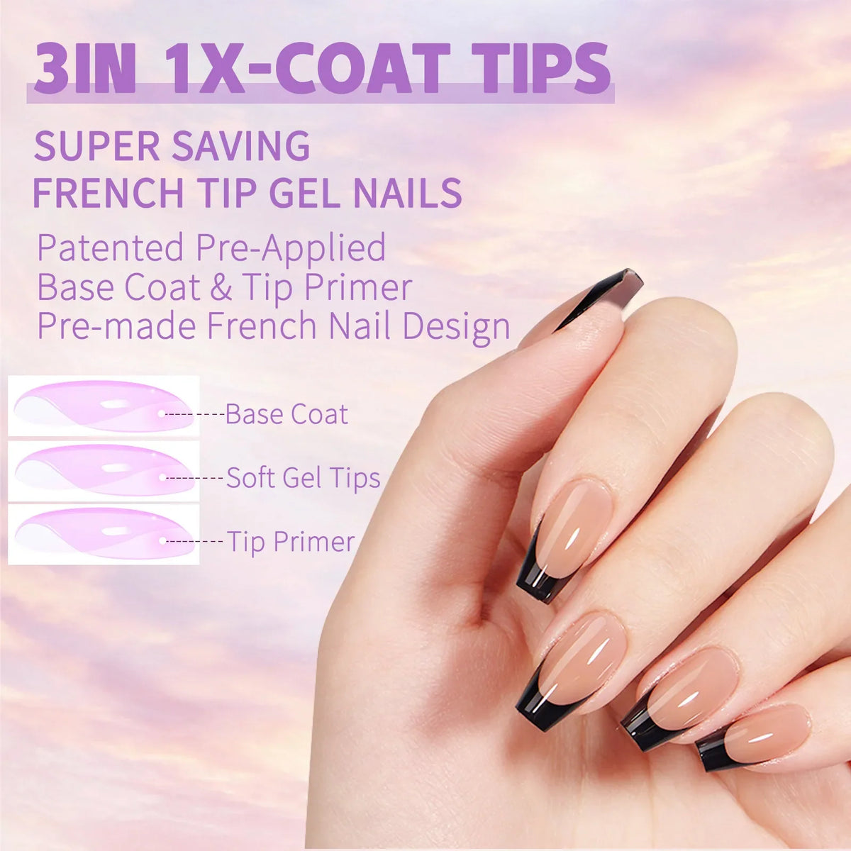 150Pcs French Press On Nails – Coffin & Almond Reusable Tips