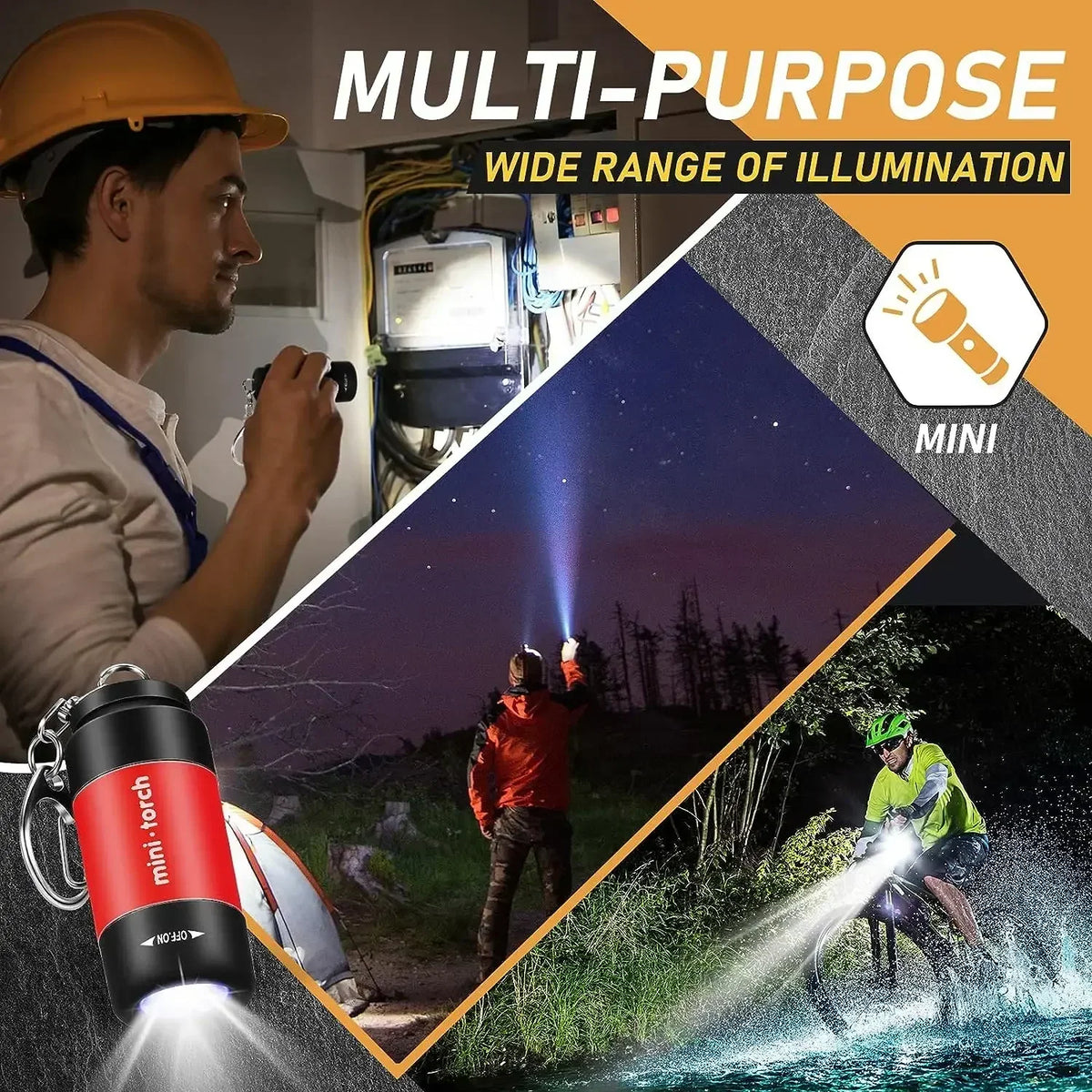 USB Rechargeable LED Keychain Flashlight – Waterproof Pocket Torch