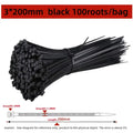 Black Nylon Cable Ties Self-Locking Zip Straps 5×200 & 8×300mm