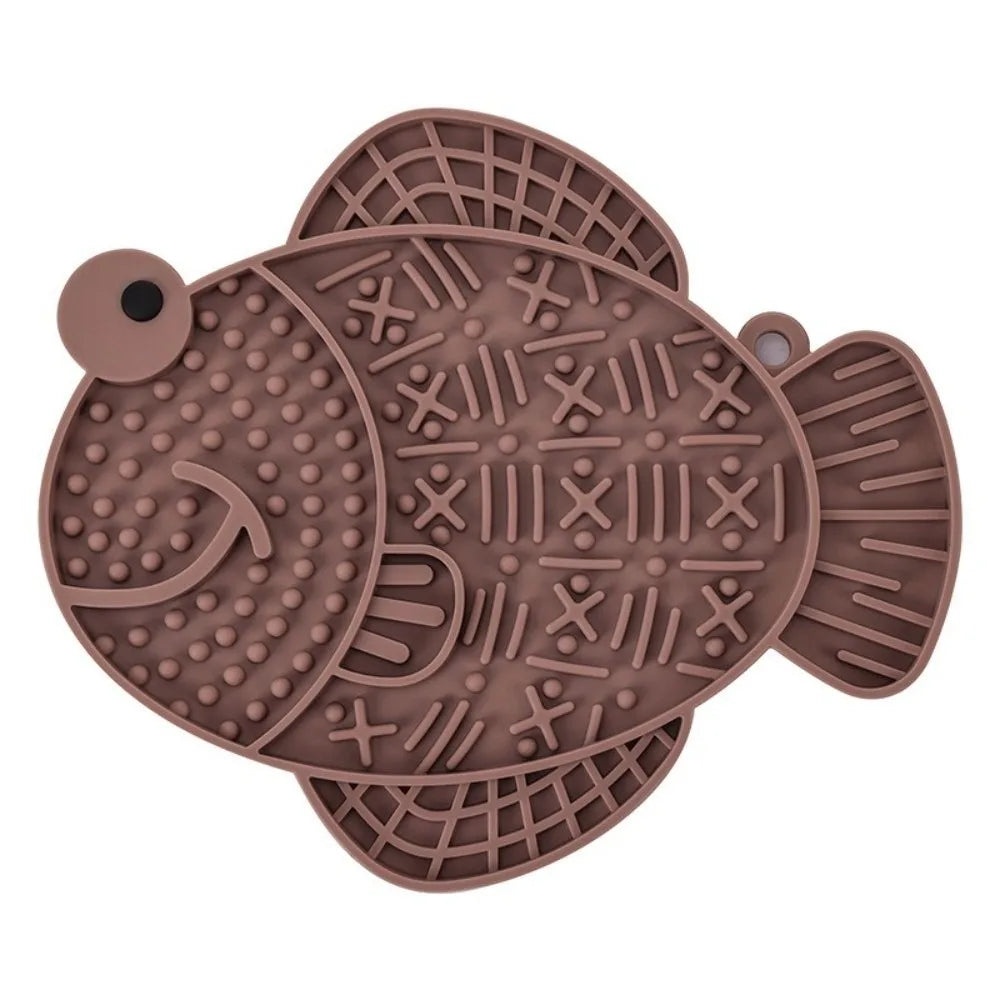 Silicone Slow Feeder Lick Mat – Frog & Fish Shape for Dogs