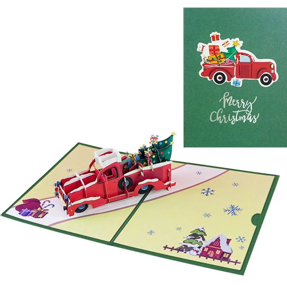 3D Pop-Up Christmas Cards with Envelope – Cartoon Santa