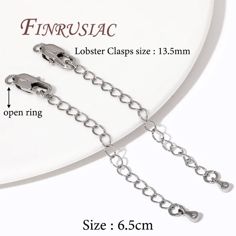18K Gold Plated Extension Tail Chains with Lobster Clasps – 5 Pack