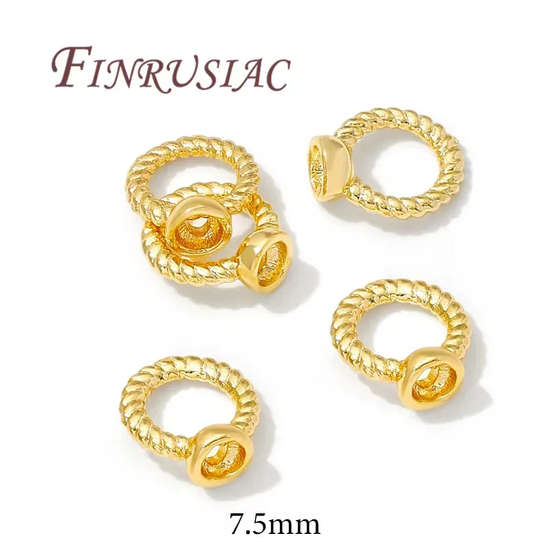 18K Gold Plated Brass Cord End Beads – 4mm DIY Jewelry Findings