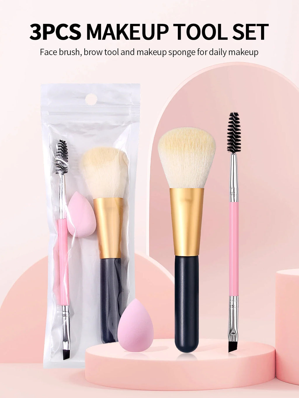 3-Piece Makeup Brush Set – Blush, Lash & Eyebrow Brushes