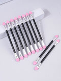 10PCS Double-Ended Sponge Eyeshadow Sticks – Multi-Color Set