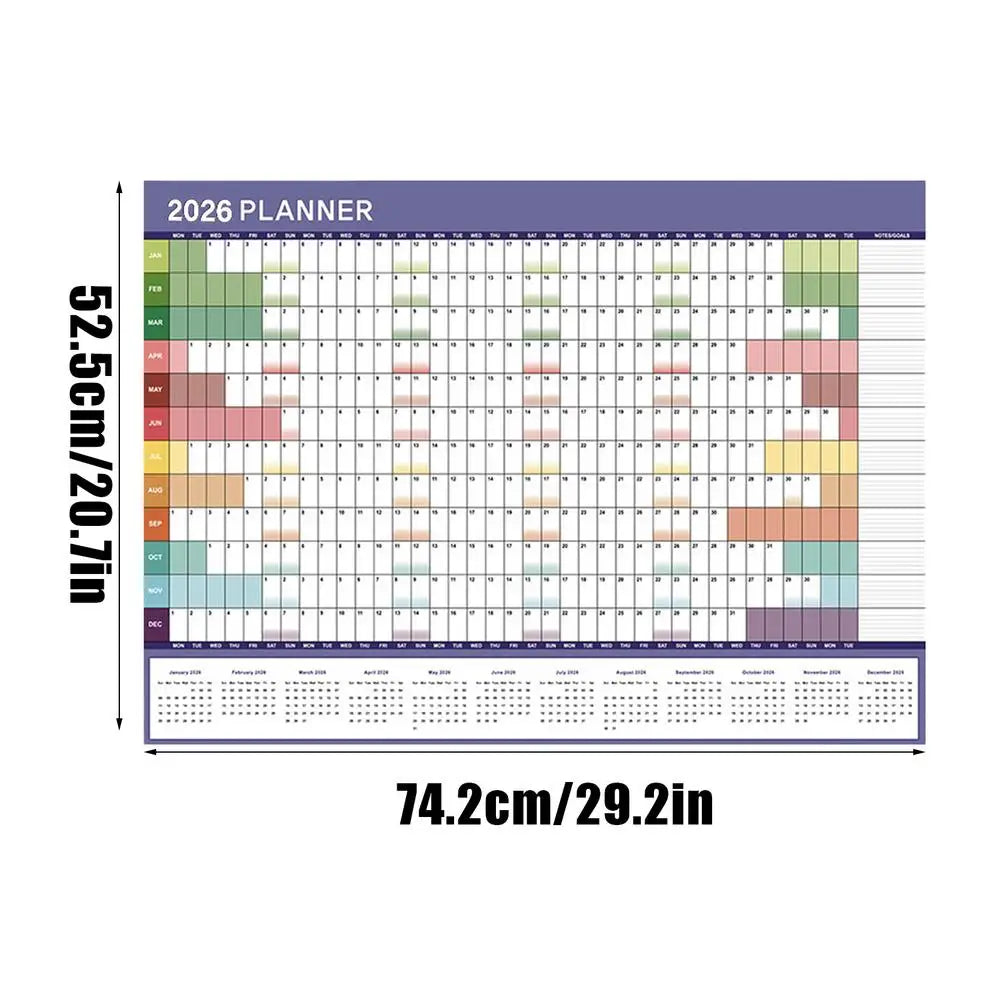 2026 Reusable Monthly Wall Calendar – Home, Office & School