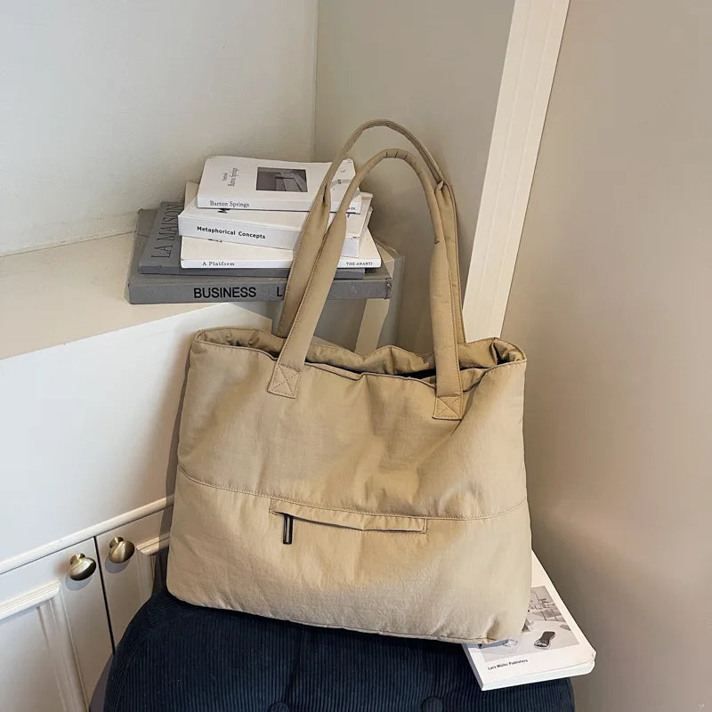 Women's Large Capacity Lightweight Cotton Tote Shoulder Bag