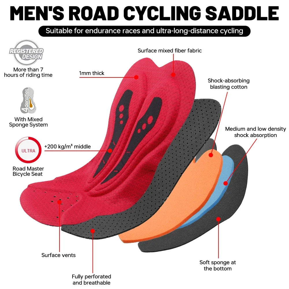 X-TIGER Men's Padded MTB Road Cycling Shorts | Breathable