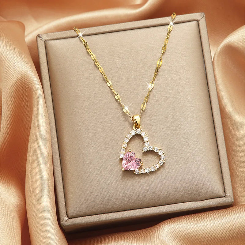 Women's Heart Pendant Clavicle Necklace – Stainless Steel