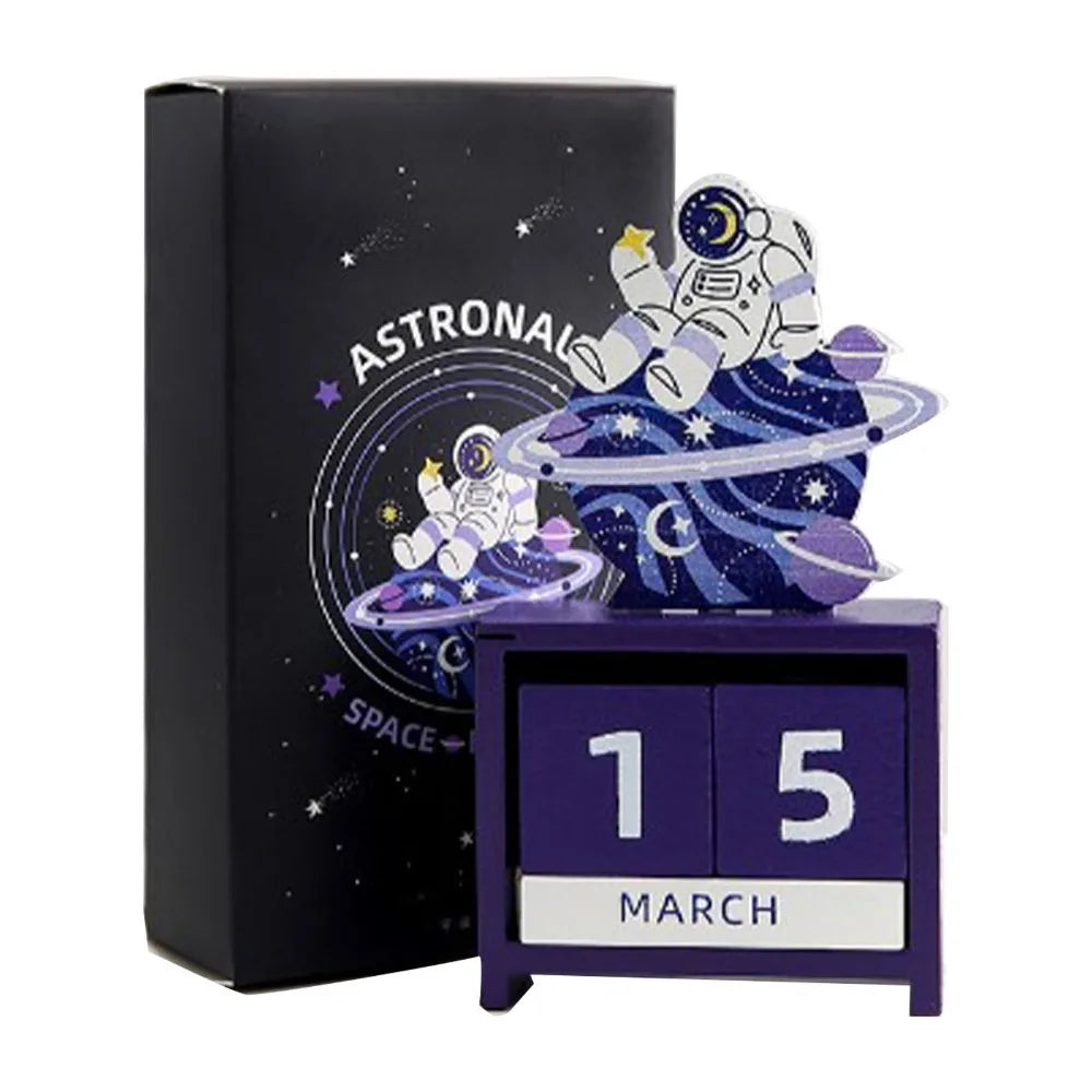Wooden Block Desk Calendar – Interchangeable Month & Date
