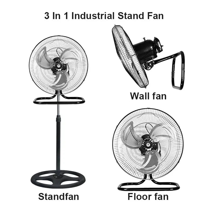 Modern 3-Blade Oscillating Metal Fan – Adjustable Height