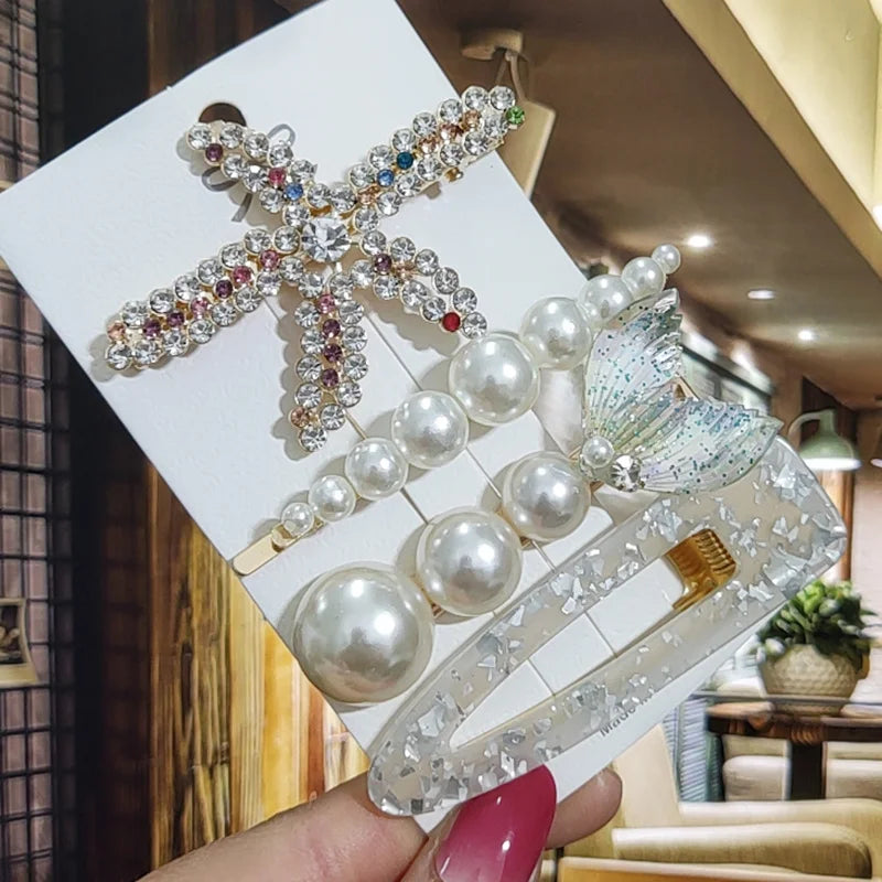Pearl Rhinestone Hair Clip for Women – Flower Barrette