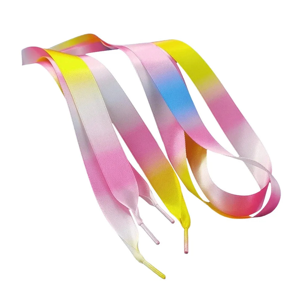 Satin Silk Flat Shoelaces – Smooth Double-Sided DIY Shoe Laces