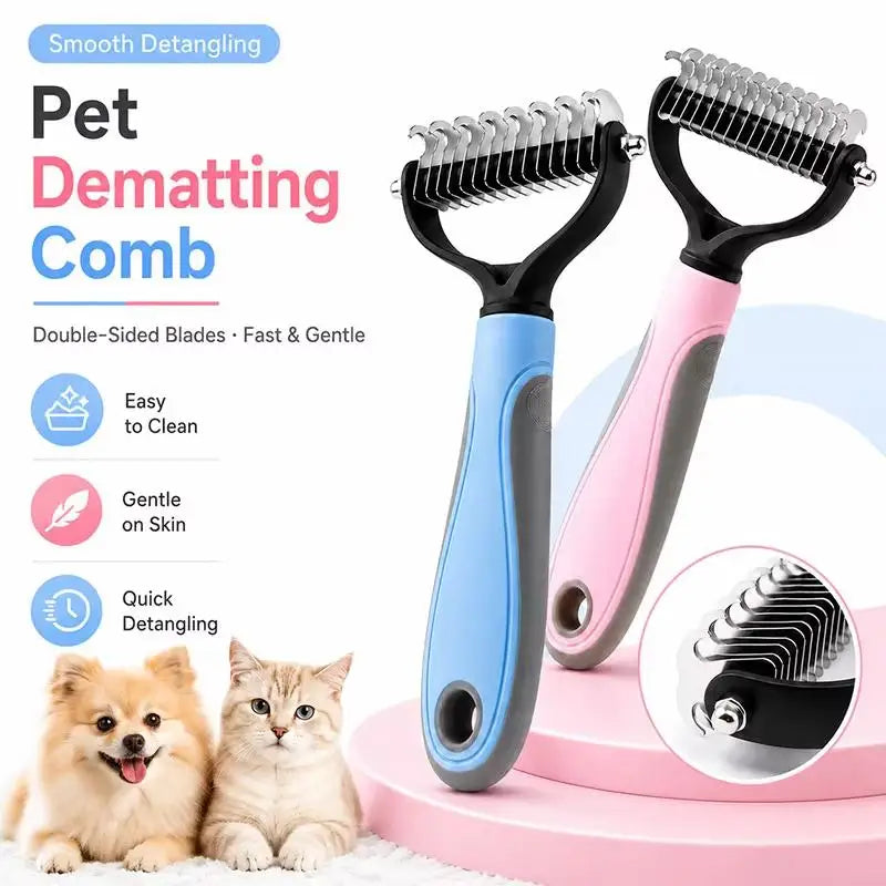 Professional Pet Deshedding Brush for Dogs & Cats