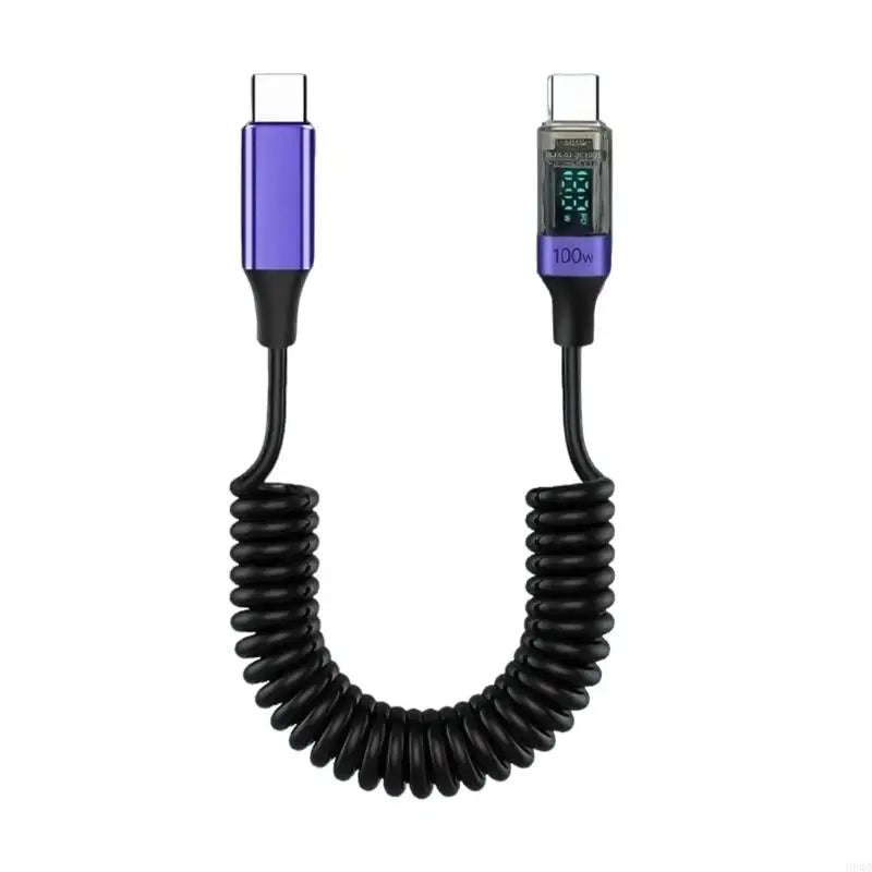 Retractable USB-C 100W PD Cable with Digital Display | 35–180cm