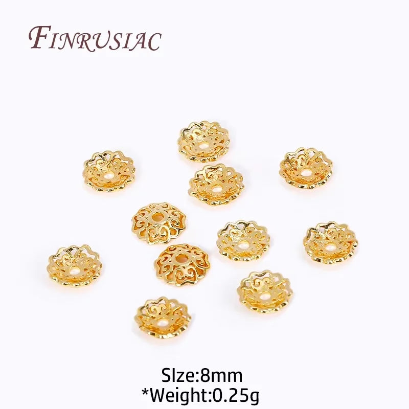 8mm 18K Gold Plated Filigree Flower Bead Caps | DIY Jewelry