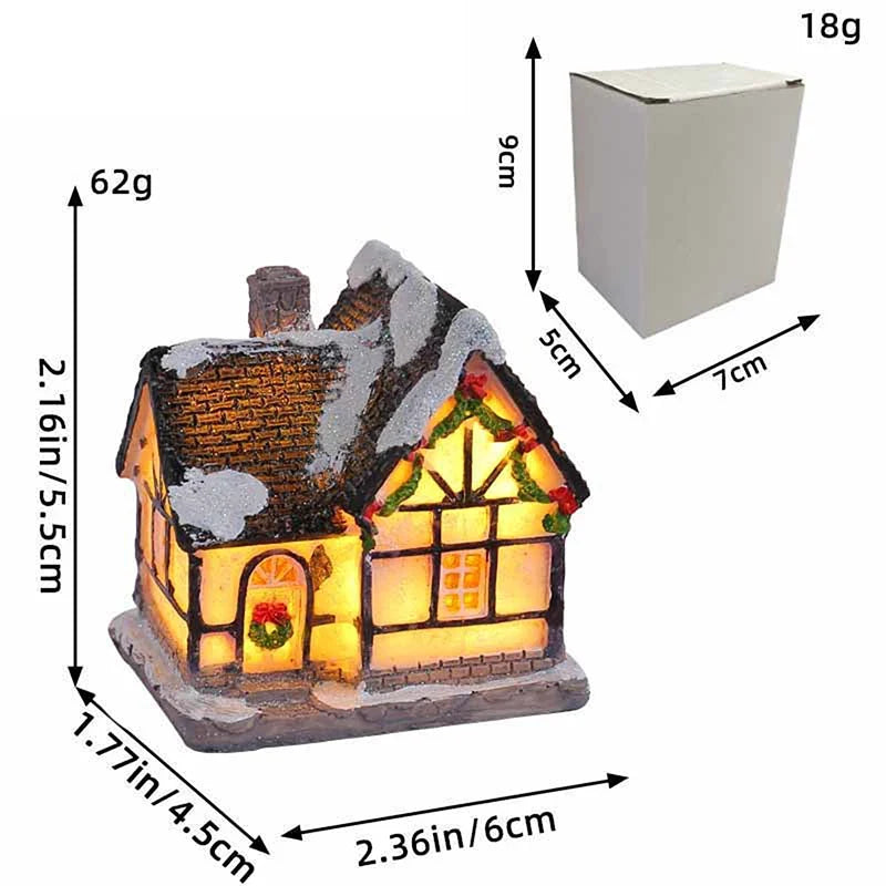 Mini LED Christmas Village House – Xmas Winter Décor Gift