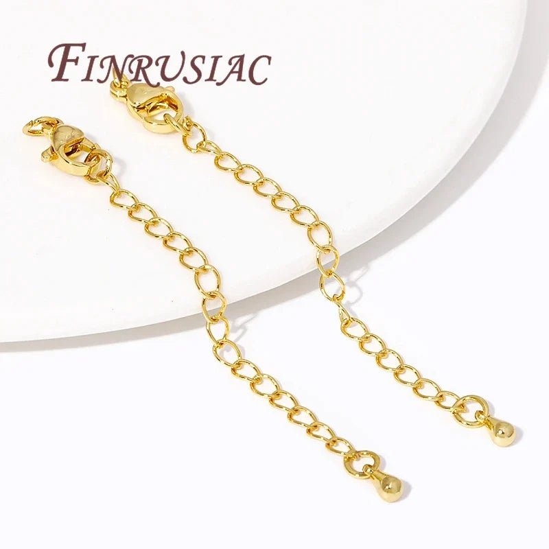 18K Gold Plated Extension Tail Chains with Lobster Clasps | DIY
