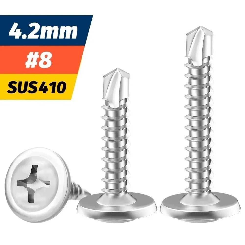 50PCS 410 Stainless Steel Self-Tapping Screws Phillips Truss Head