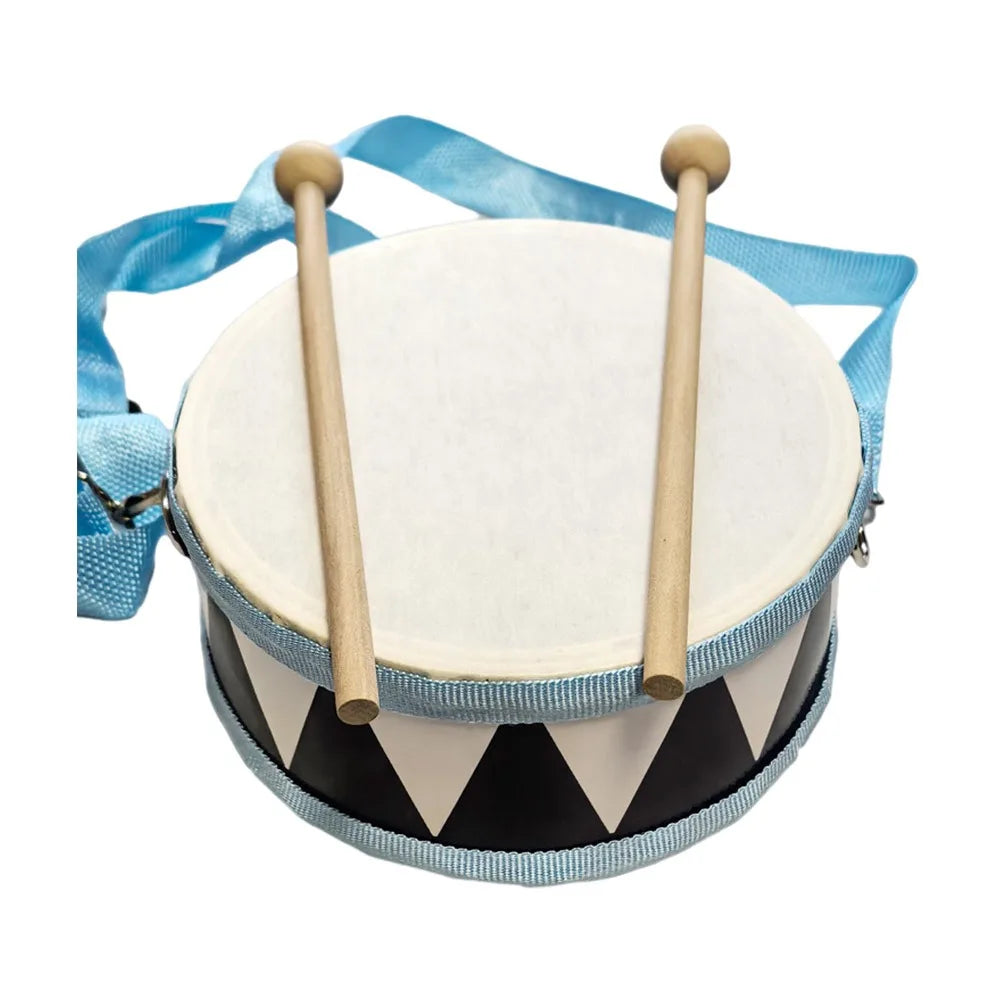 Kids Wooden Percussion Drum – Animal Pattern & Carry Strap