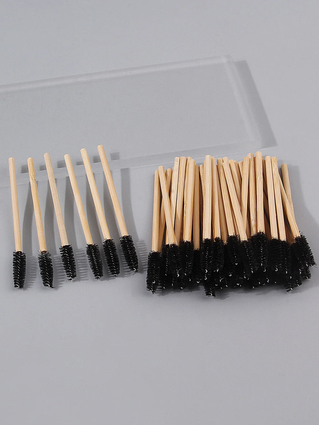 50PCS Bamboo Mascara Wands – Lash & Eyebrow Brush Set