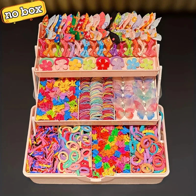 Girls Hair Accessories Set – Butterfly Clips, Ties & Bands