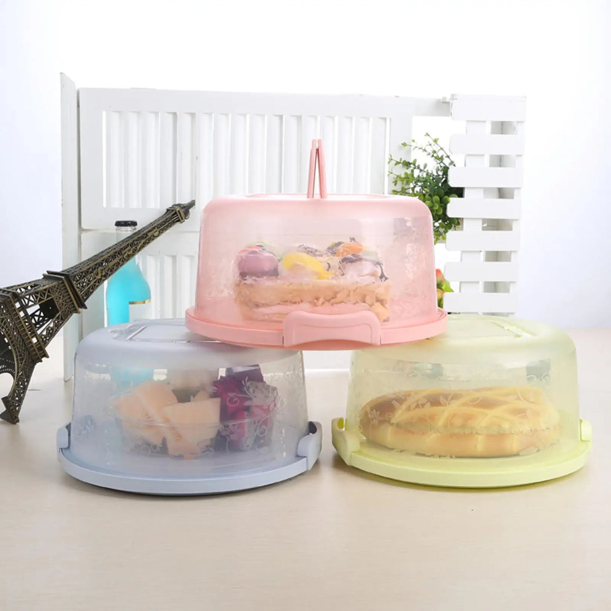 Transparent Dome Cake Carrier with Airtight Lid & Handle