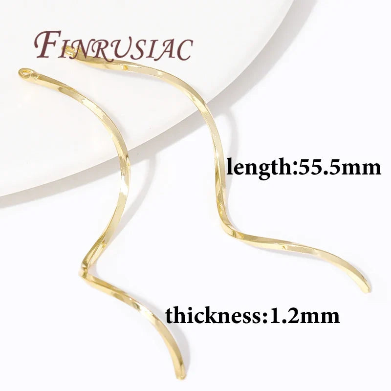 18K Gold Plated S-Shape Wavy Earwire Connector | DIY Jewelry