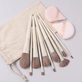 10-Piece Synthetic Makeup Brush Set with Powder Puff