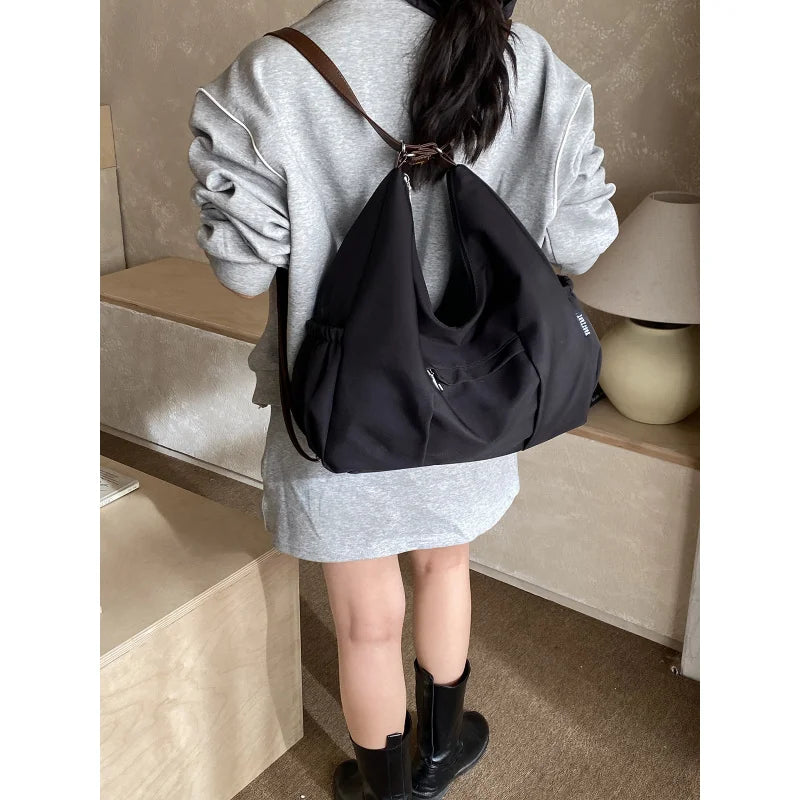 Nixie Large Canvas Tote Bag | Shoulder Backpack for Commuting