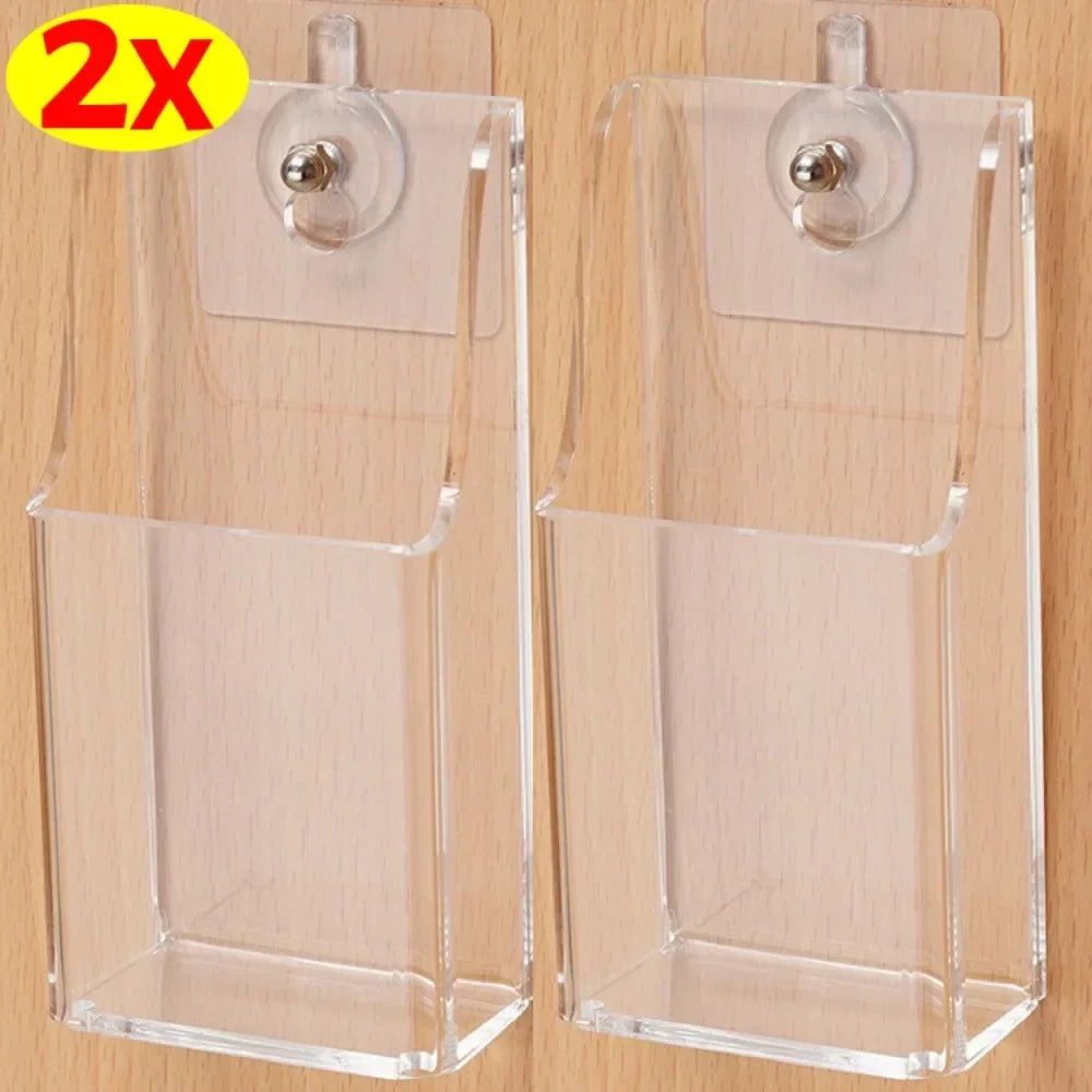 Wall Mount Remote Control Holder – Clear Acrylic Storage Box