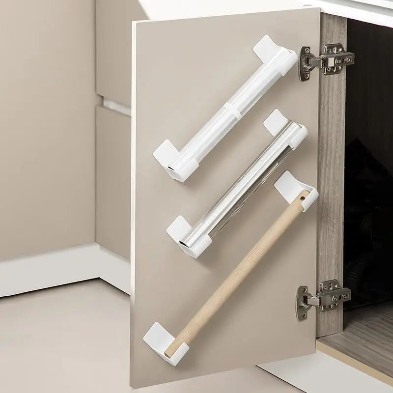 2-Piece No-Drill Kitchen Storage Rack | Wrap & Bag Organizer