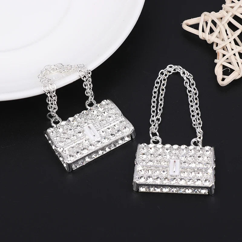 Miniature Handbag with Metal Chain for Dollhouse & Dolls