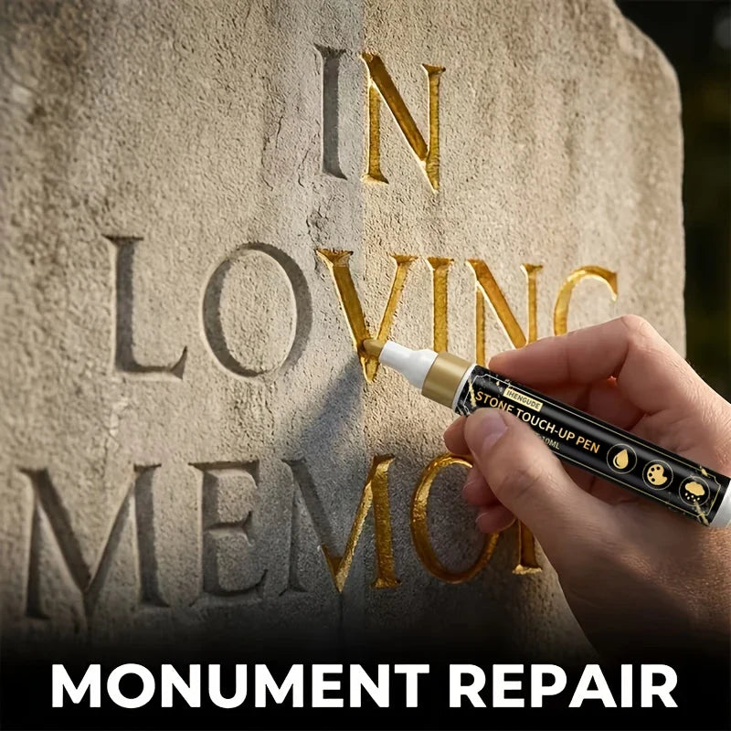Golden Tombstone Marker Pen – Restore Granite & Marble Text
