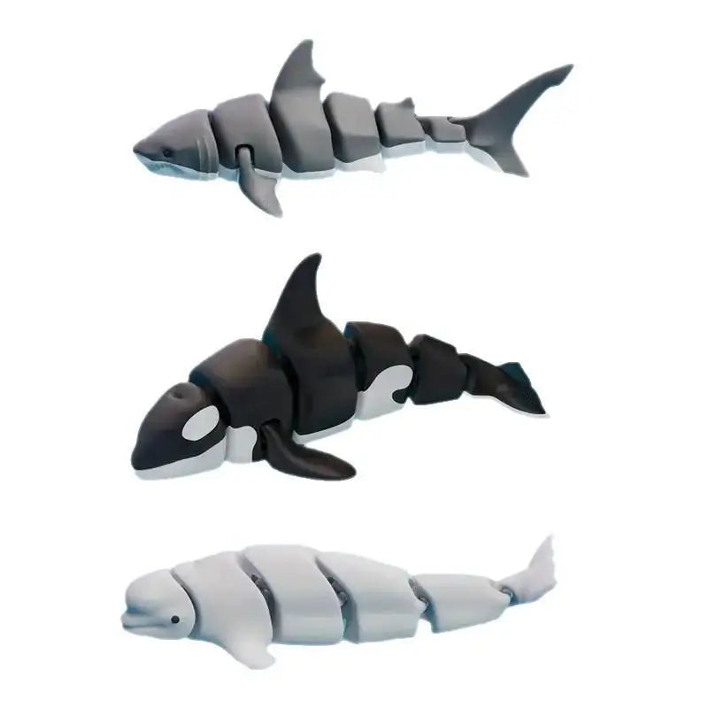 3D Printed Articulated Killer Whale Figurine | Desk & Car Decor