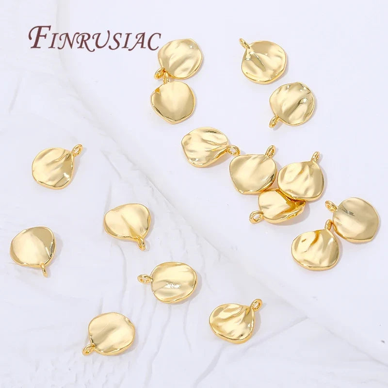 18K Gold Plated Round Charms 6mm 8mm – DIY Jewelry Findings