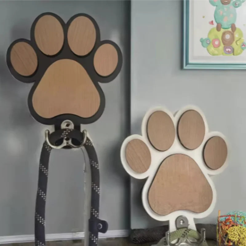 Wooden Paw Print Dog Leash Hanger – Claw Wall Hook