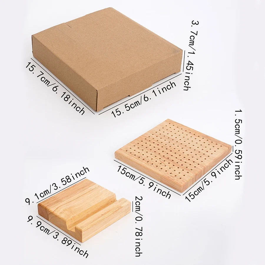 Wooden Crochet Blocking Board – Multi-Size Knitting Mat Set