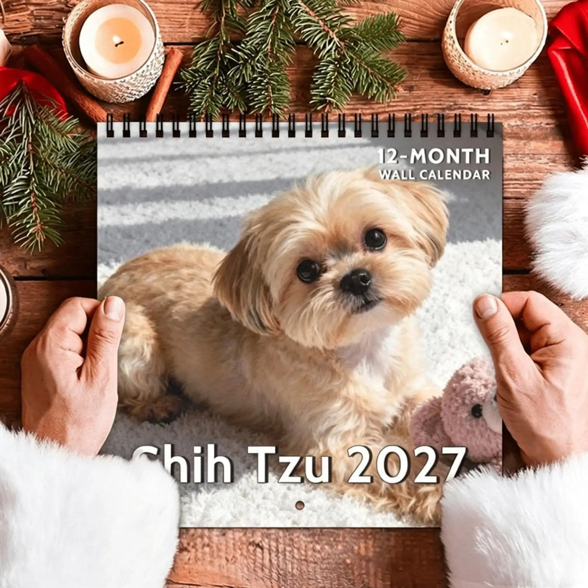 2027 Shih Tzu Wall Calendar | Spiral, Large Grid & Thick Paper