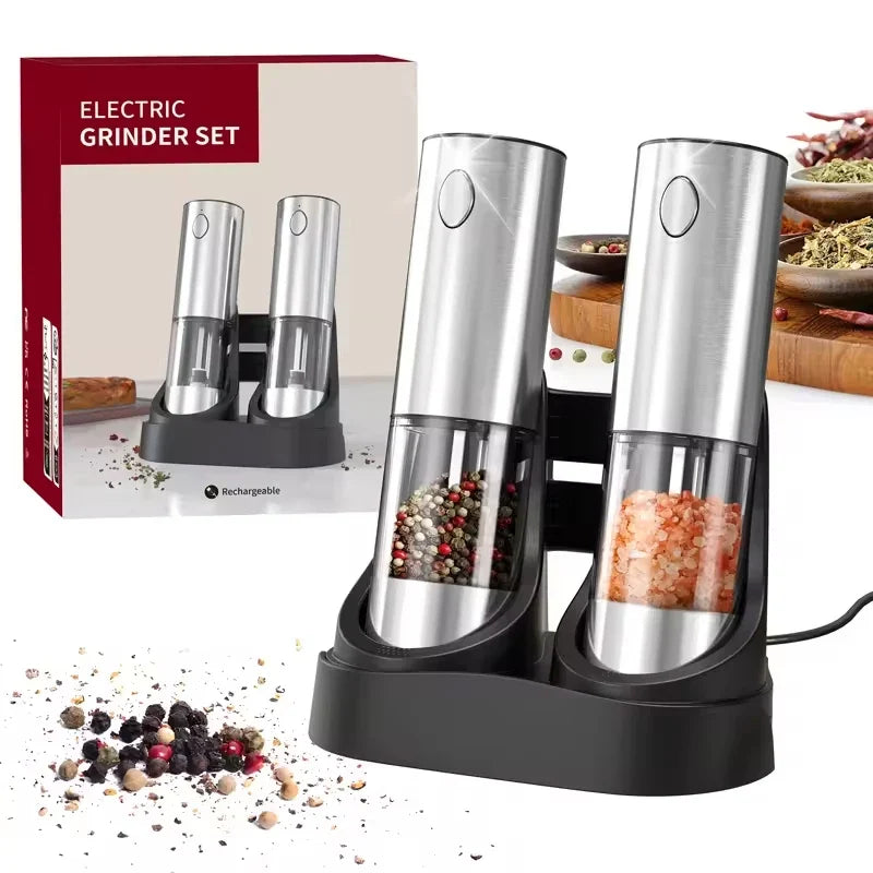 CLITON Electric Salt & Pepper Grinder – USB Rechargeable Set