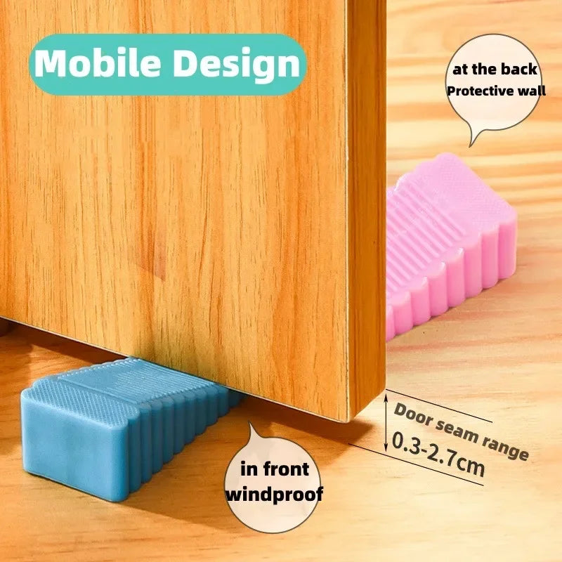 Silicone Door Stop Wedge – No-Drill Rubber Floor Stopper