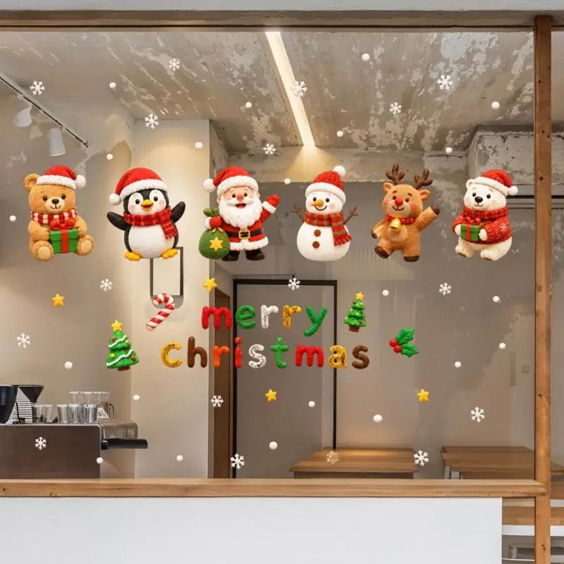 Christmas Window Stickers – Dual-Side Waterproof PVC Decals