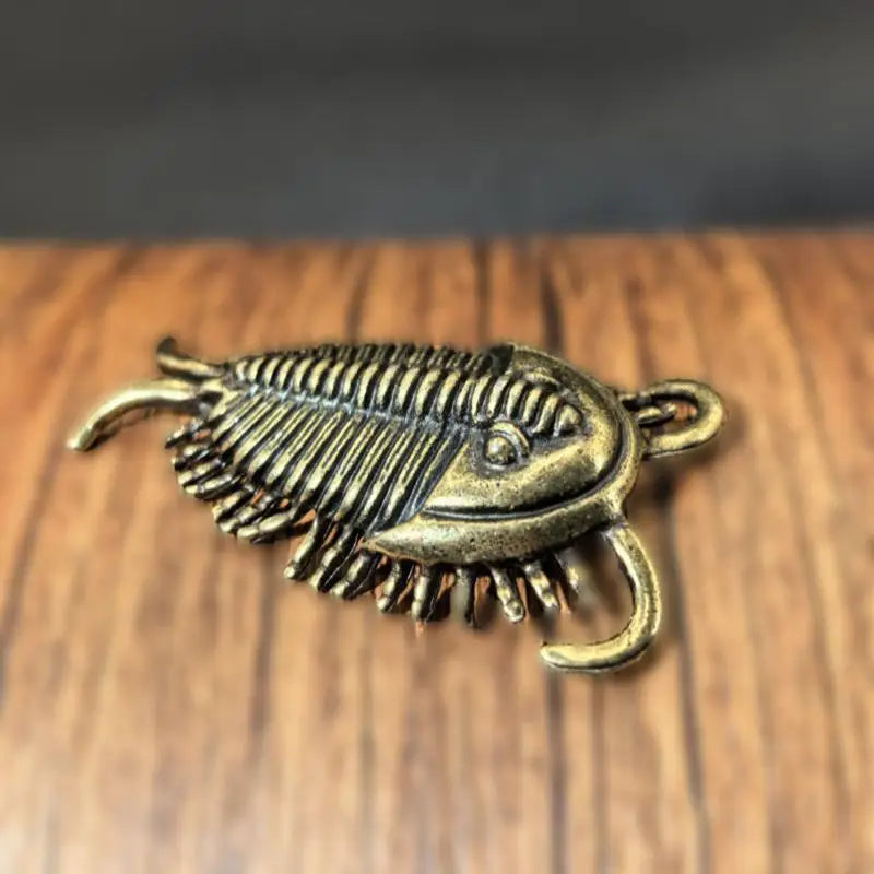 Brass Trilobite Figurine – Retro Desk Ornament & Tea Pet
