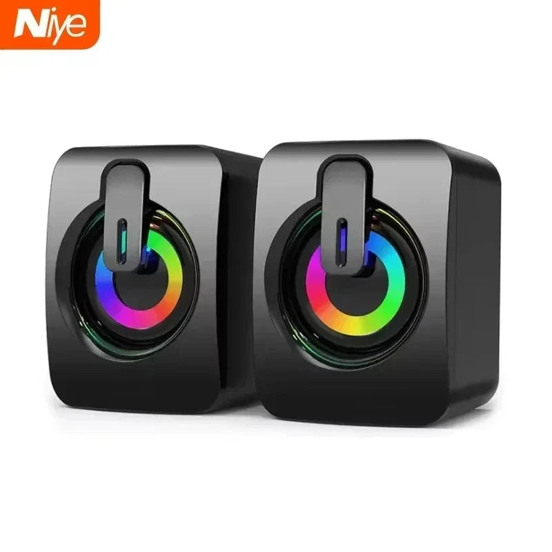 NOCCLILI USB Computer Speaker – LED HiFi Stereo & Microphone