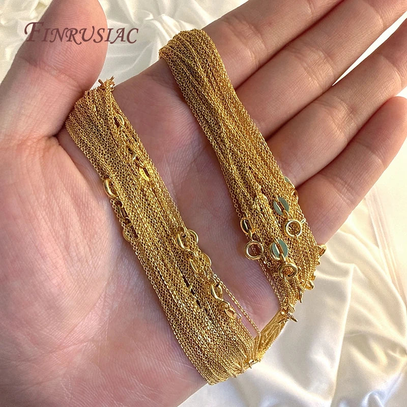 18K Gold Plated Necklace Chain with Lobster Clasp | DIY Jewelry