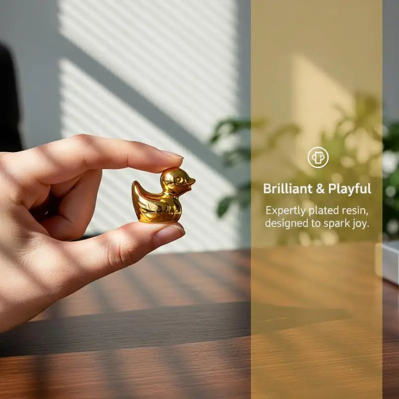 Mini Golden Duck Resin Figurines – Party & Dollhouse Decor