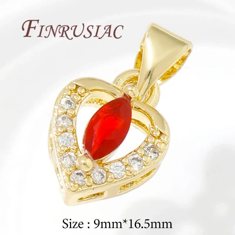 18K Gold Plated Zircon Charms – Sun Heart Star Pendants DIY