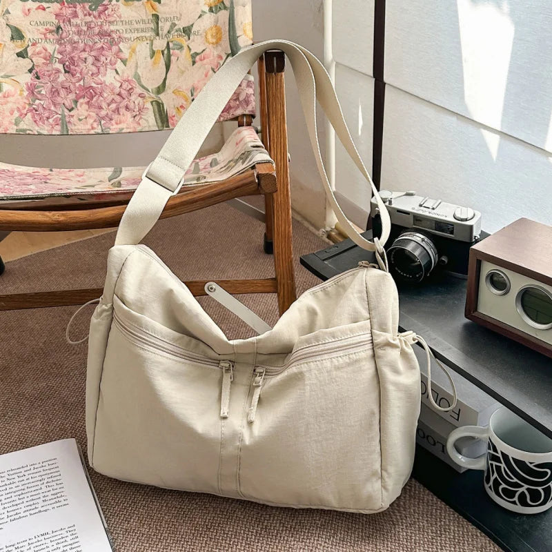 Nylon Crossbody Bag Waterproof Lightweight Large Capacity Tote